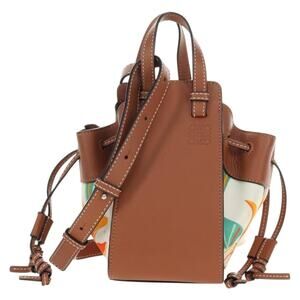 Loewe Anagram Mini Hammock Drawstring Bag Brown